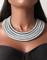 Load image into Gallery viewer, ALEXANDRIA Multilayer Silver Rope Necklace
