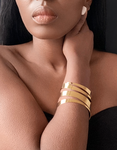 MILIE Spiral Wrap Bangle Cuff Gold