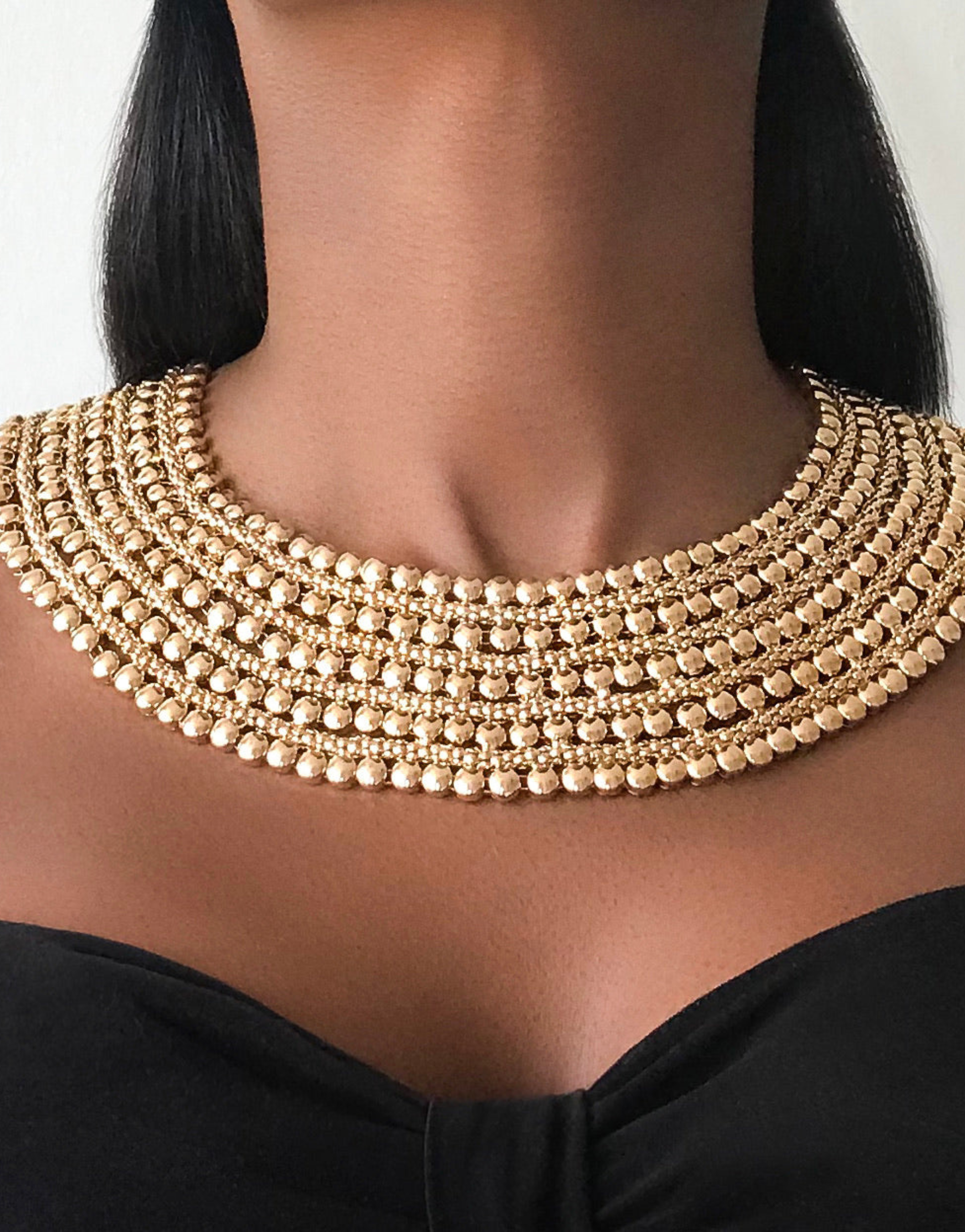 MAHALLA Statement Gold Small Beaded Necklace