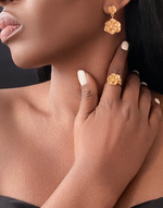 Load image into Gallery viewer, ROSA Statement Gold Ring &amp; Earrings Set
