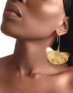 Load image into Gallery viewer, BILOBA Gingko Leaf Drop Earrings
