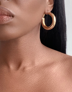 CAIRO Small Clip-On Hoop Earrings Gold