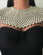 Load image into Gallery viewer, ASYUT Statement African Silver King Beaded Necklace
