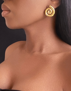 EREMINA Spiral Chunky Gold Earrings