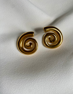 EREMINA Spiral Chunky Gold Earrings