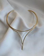 Afbeelding in Gallery-weergave laden, OMEGA Minimalist Gold Plated Wire Cuff Necklace
