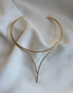 OMEGA Minimalist Gold Plated Wire Cuff Necklace
