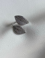 Carica l&#39;immagine nel visualizzatore di Gallery, TRUE HAVEN Double Leaves Ring Silver- Adjustable
