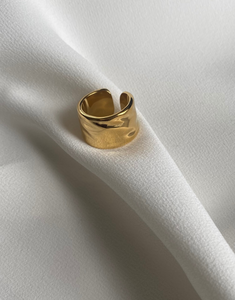 CALADESI Gold Textured Band Ring - Adjustable