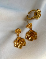 Load image into Gallery viewer, ROSA Statement Gold Ring &amp; Earrings Set
