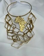 Afbeelding in Gallery-weergave laden, AFRICA Large Gold Map Cuff Necklace Chain
