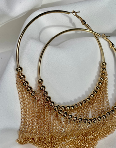 ROSETTA Gold Beaded Hoop Earrings