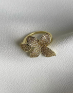 Carregar imagem no visualizador da galeria, TRUE HAVEN Flower Jewel Ring Gold - Adjustable
