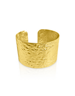 Load image into Gallery viewer, MINYA Gold Large Textured Cuff Bangle Bracelet
