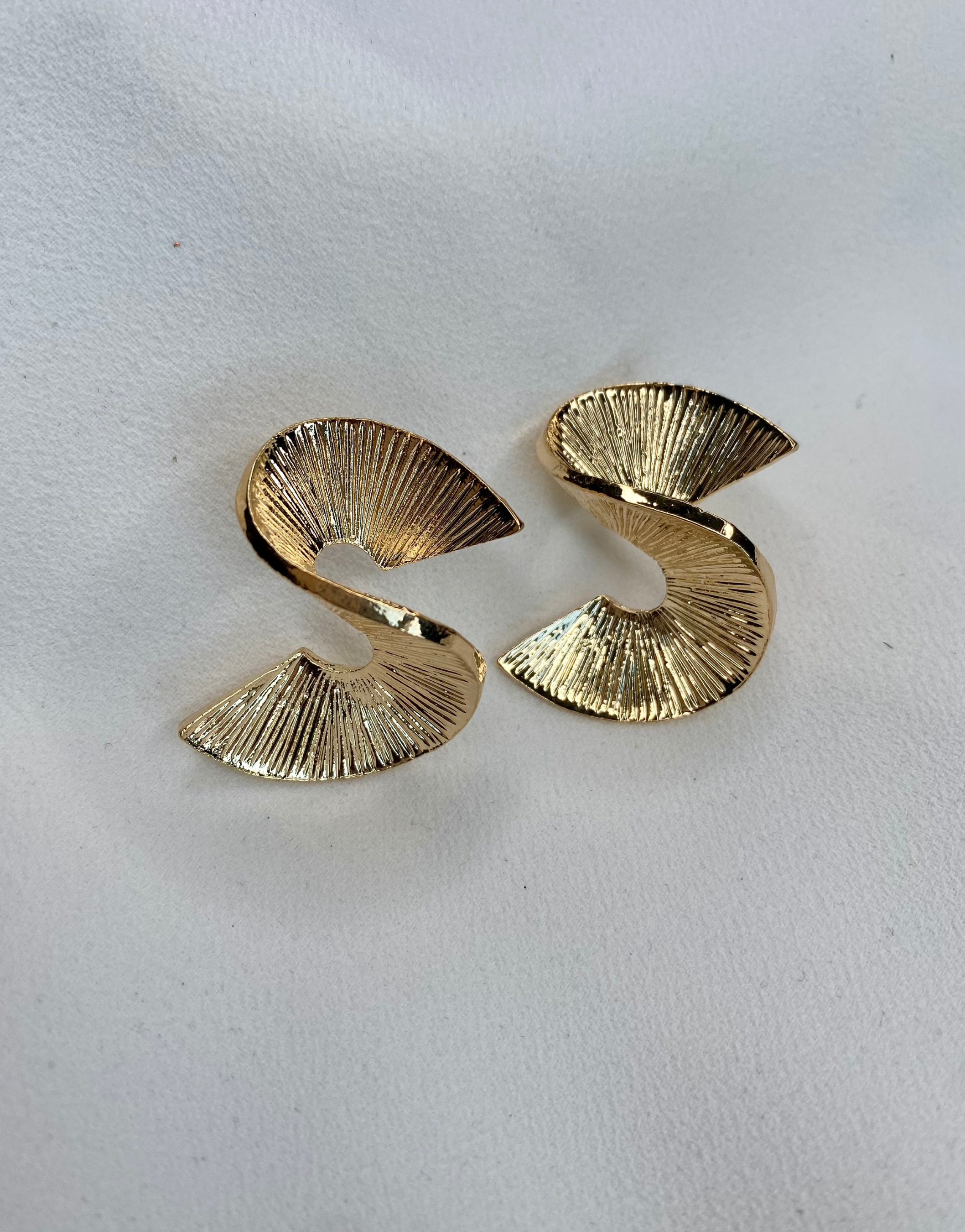 GIZA Gold Statement Spiral Earrings