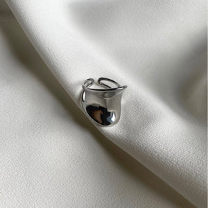 LALA Curve Silver Ring - Adjustable