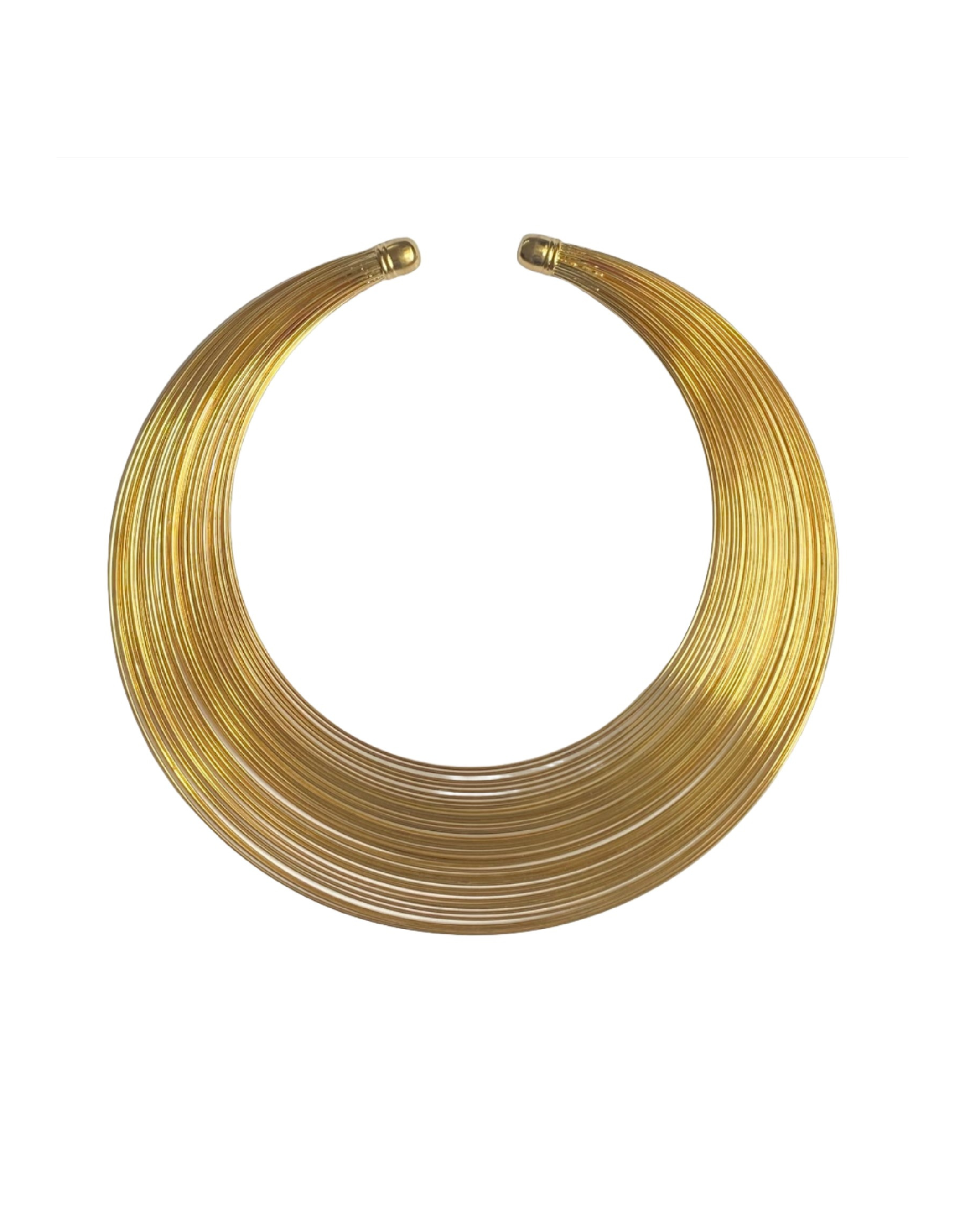 Pre-Owned GODDESS Gold Bamboo Choker Necklace