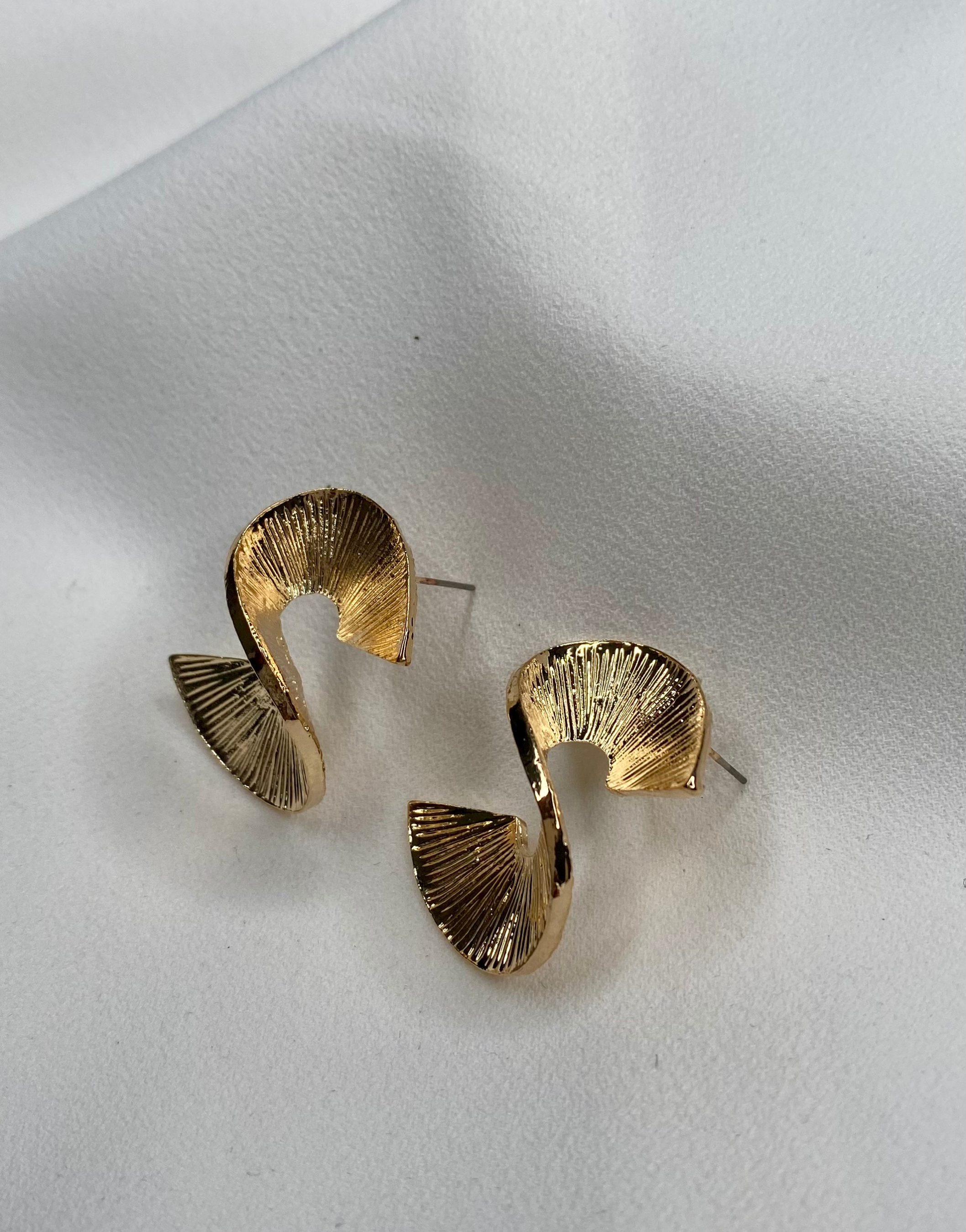 GIZA Gold Statement Spiral Earrings