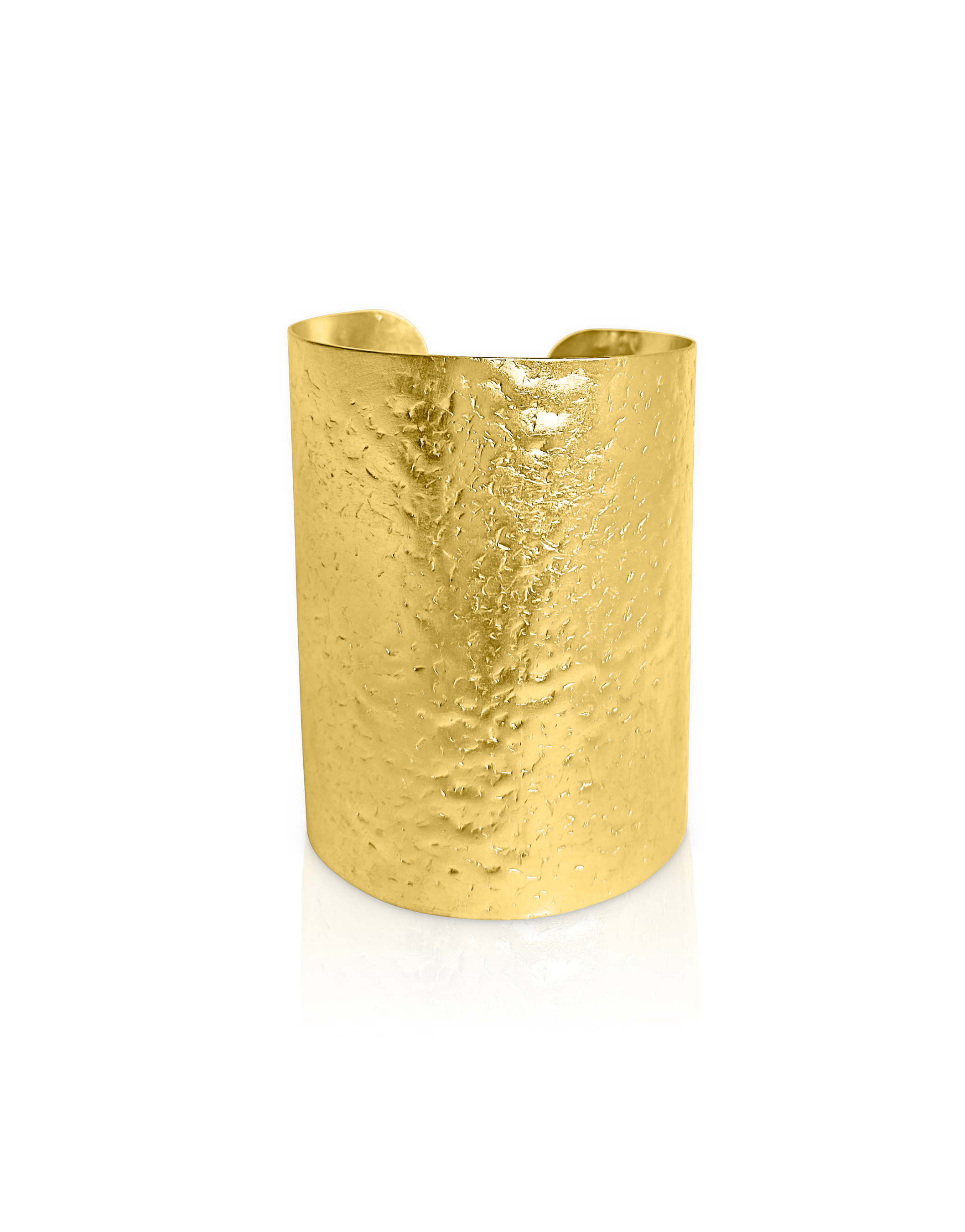 MINYA Gold Large Textured Cuff Bangle Bracelet