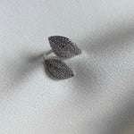 Charger l&#39;image dans la galerie, TRUE HAVEN Double Leaves Ring Silver- Adjustable
