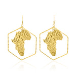 Afbeelding in Gallery-weergave laden, TIYE Africa Map Large Gold Hoop Earrings
