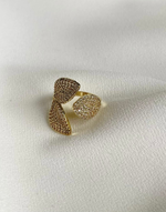 Carregar imagem no visualizador da galeria, TRUE HAVEN Leaves Jewel Ring Gold - Adjustable
