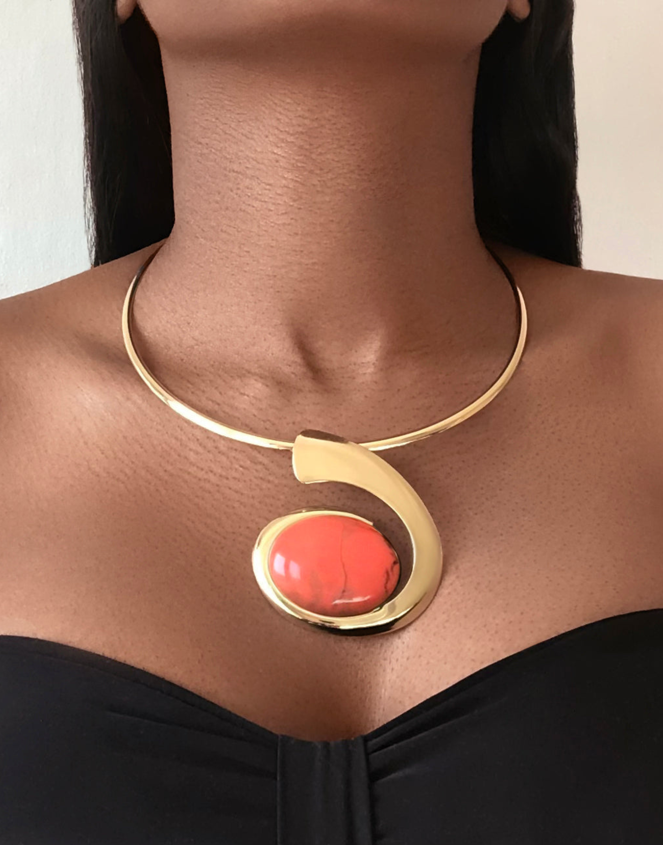 BIBA Statement Orange Necklace