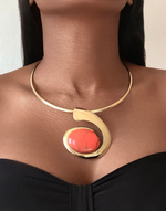 Load image into Gallery viewer, BIBA Statement Orange Necklace
