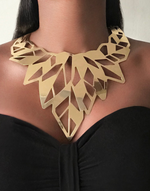 Load image into Gallery viewer, GHARBIA Statement Gold Necklace
