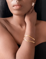 Cargar imagen en el visor de la galería, BAO Minimaliste wire Bangle Cuff Gold
