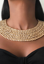 Load image into Gallery viewer, MAHALLA Statement Gold Small Beaded Necklace
